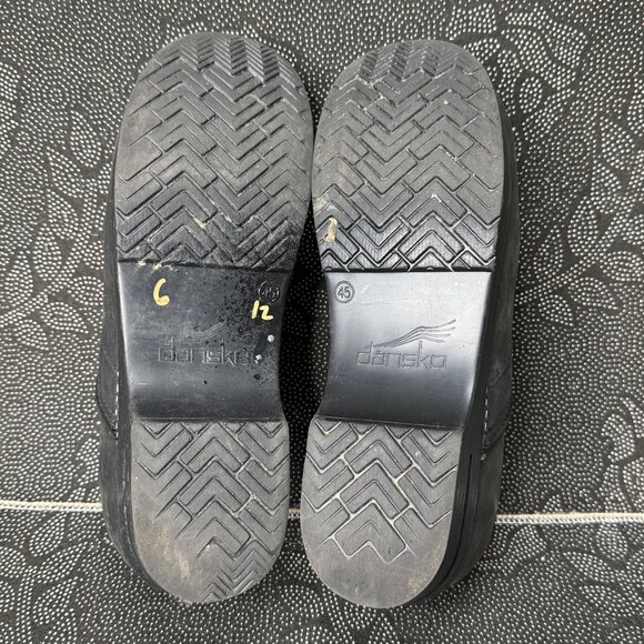 Dansko Mens Black Leather Clogs Size 45 With Spenco Insoles - Picture 9 of 10